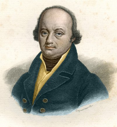 Retrato de Franz-Joseph Gall (Franz Joseph) (1758 - 1828), médico alemão, gravura do século XIX de Unknown artist