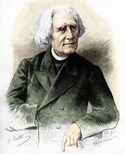 Retrato de Franz Liszt (1811-1886), compositor e pianista húngaro. de Unknown artist