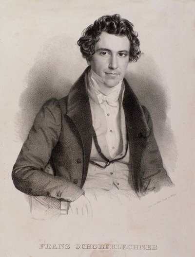 Retrato de Franz Schoberlechner (gravura de Unknown artist
