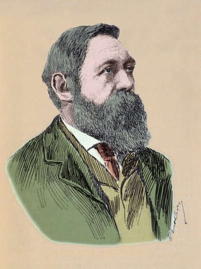 Retrato de Friedrich Engels (1820 - 1895) filósofo e teórico socialista alemão. de Unknown artist