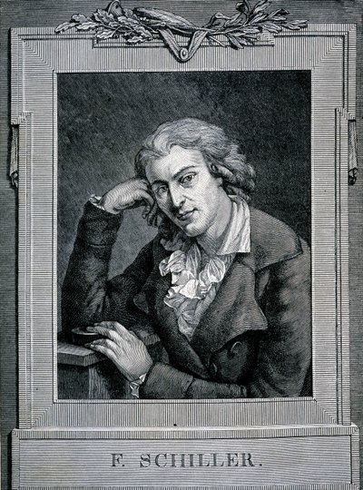 Retrato de Friedrich von Schiller (1759 - 1805), poeta e dramaturgo alemão. de Unknown artist