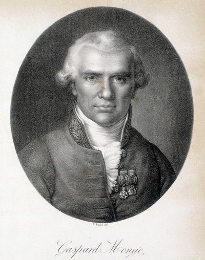 Retrato de Gaspard Monge, Comte de Peluse (1746 - 1818), matemático francês - gravura de Unknown artist