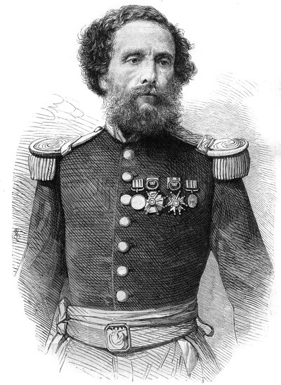 Retrato do General Juan Antonio Pezet (1809-1879) Presidente da República do Peru. Gravura em "O Universo Ilustre". de Unknown artist