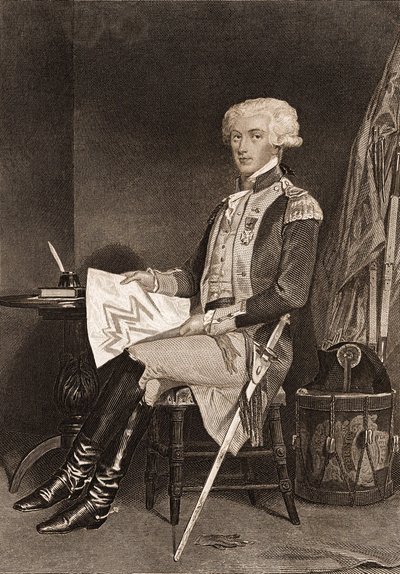 Retrato do General La Fayette (Lafayette) (1757-1834). de Unknown artist