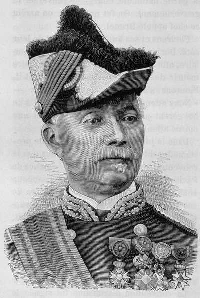 Retrato de General Pourcet. Gravura do século XIX. de Unknown artist