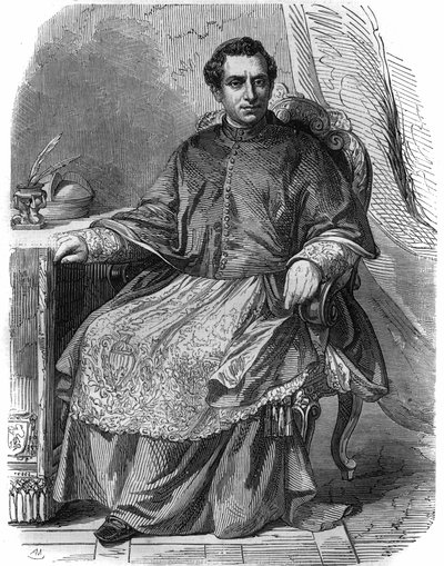 Retrato de Giacomo Antonelli (1808-1878), Cardeal italiano e Secretário de Estado do Governo Pontifício. de Unknown artist