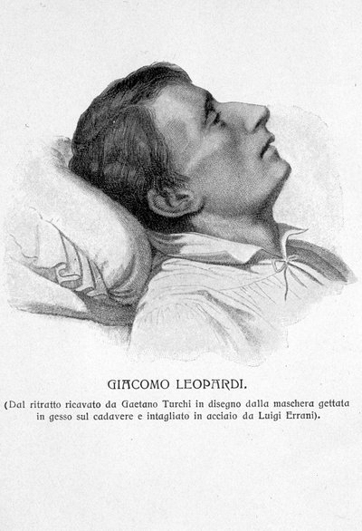 Retrato de Giacomo Leopardi em seu leito de morte de Unknown artist
