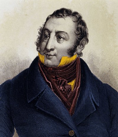 Retrato de Gioacchino Rossini (1792-1868), gravura do século XIX. de Unknown artist