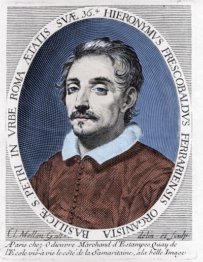 Retrato de Girolamo (ou Gerolamo) Frescobaldi (1583 - 1643) Compositor italiano. de Unknown artist