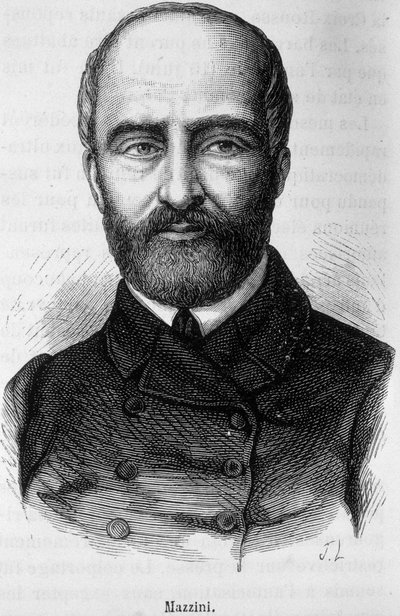 Retrato de Giuseppe Mazzini, patriota italiano e revolutonário (1805 ou 1808 - 1872) de Unknown artist