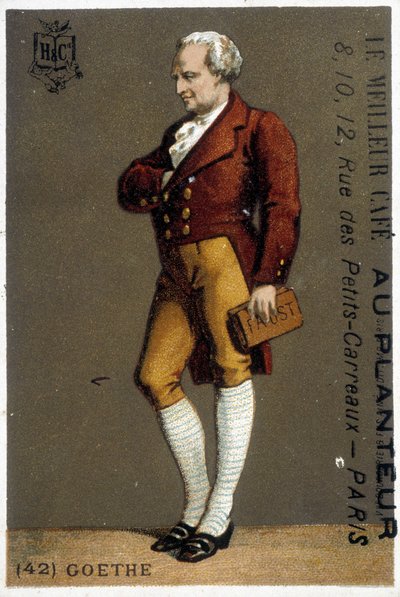 Retrato de Goethe. Desenho sd. Século XIX. Retrato de Goethe em pés. Desenho sd. Século XIX. de Unknown artist