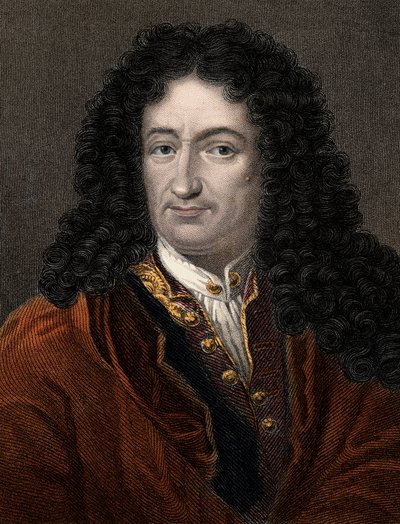 Retrato de Gottfried Wilhelm Leibniz (1646-1716) filósofo e matemático alemão - William Leibnitz (1646-1716) filósofo e matemático alemão de Unknown artist