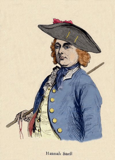 Retrato de Hannah Snell (1723-1792), soldado feminino, era uma inglesa que assumiu o papel de um homem para se tornar um soldado. de Unknown artist