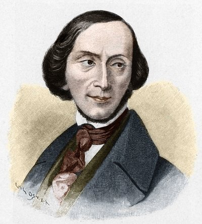 Retrato de Hans Christian Andersen (1805-1875), escritor dinamarquês. de Unknown artist