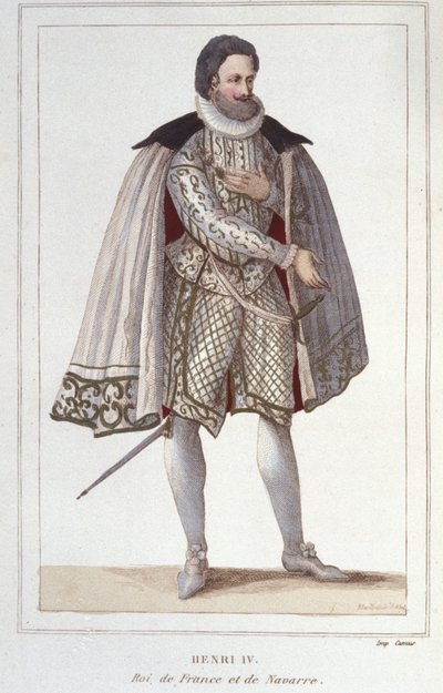 Retrato de Henrique IV (1553-1610), Gravura do Rei de França de 1830 de Unknown artist