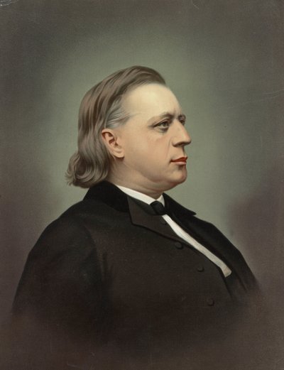 Retrato de Henry Ward Beecher (1813-1887) par Rockwood & Co. Chromolithografia, c. 1871, Coleção Particular de Unknown artist