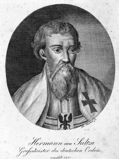 Retrato de Hermann von Salza (1170 - 1239), Grão Mestre da Ordem dos Cavaleiros Teutônicos. de Unknown artist