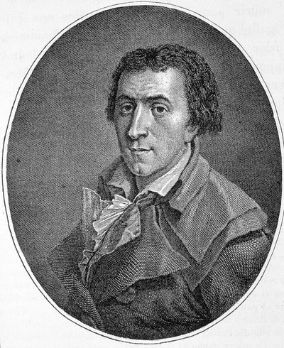 Retrato de Jacques Pierre Brissot dit Brissot de Warville (1754-1793), jornalista e político francês. Ele fundou a Sociedade dos Amigos de Negros, um defensor da abolição da escravatura. Gravura do século XIX. de Unknown artist