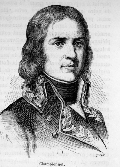 Retrato de Jean Etienne Championet (1762-1800), general francês, participou nas campanhas da Revolução. de Unknown artist