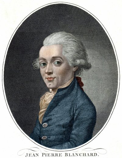 Retrato de Jean Pierre Blanchard (1709 - 1853), francês aeronáutico de Unknown artist