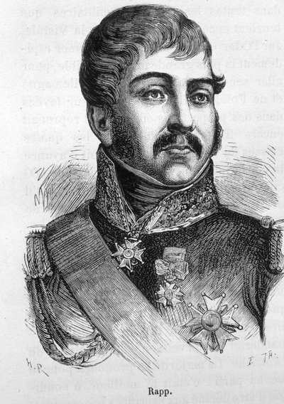 Retrato de Jean Rapp (1772 - 1821). Gravura do final do século XIX em "Histoire de France" de H. Martin. de Unknown artist