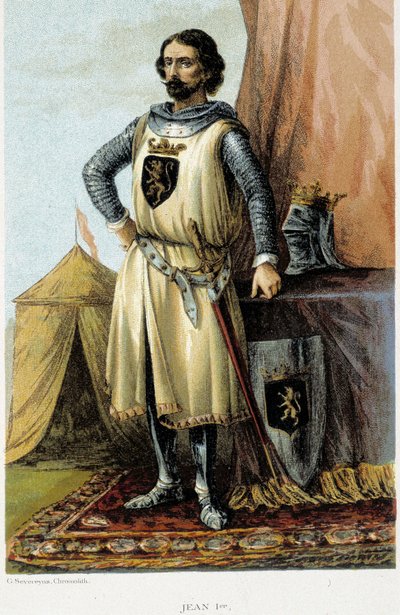 Retrato de João I, conhecido como o Vitorioso (1268-1294), Duque de Brabant. Cromolitografia do século XIX. de Unknown artist