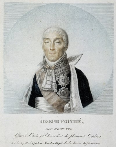 Retrato de Joseph Fouché, Duque de Otranto, Grande Cruz e Cavaleiro de várias ordens de Unknown artist