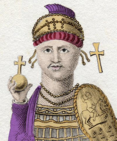 Retrato de Justiniano I (O Grande) (Flavius Petrus Sabbatius Justinianus).482 - 565. Imperador Romano do Oriente. de Unknown artist