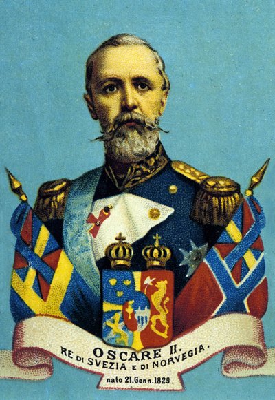 Retrato do Rei Oscar II. Rei da Suécia e da Noruega. 1829-1907. de Unknown artist