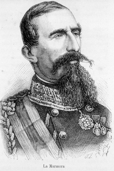 Retrato de La Alfonso Ferrero, Cavaleiro La Marmora, Presidente do Conselho do Reino Italiano (1864-1866). de Unknown artist