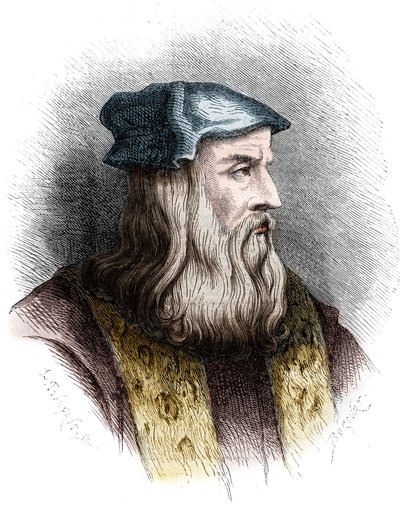 Retrato de Leonard de Vinci (Leonardo da Vinci) (1452-1519), pintor italiano. de Unknown artist