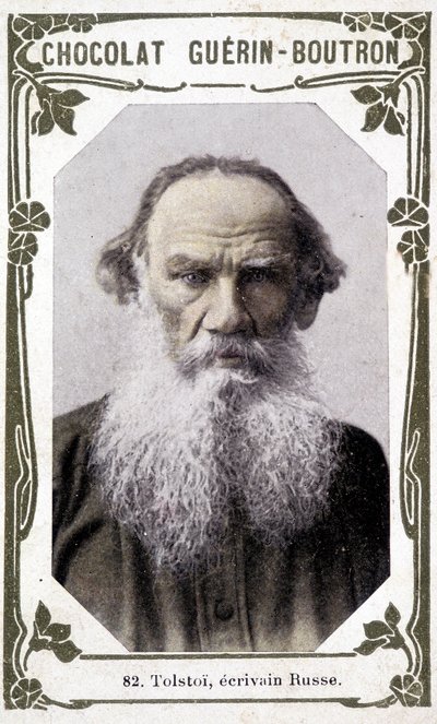 Retrato de Lev Nikolayevich, Conde Tolstoy (Leo Tolstoy), escritor russo (1828-1910). Vignette des chocolates Guérin - Boutron de Unknown artist