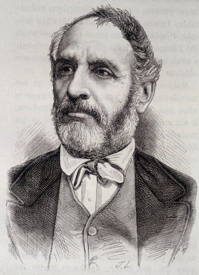 Retrato de Louis Charles Delescluze, jornalista e político francês (1809-1871) de Unknown artist