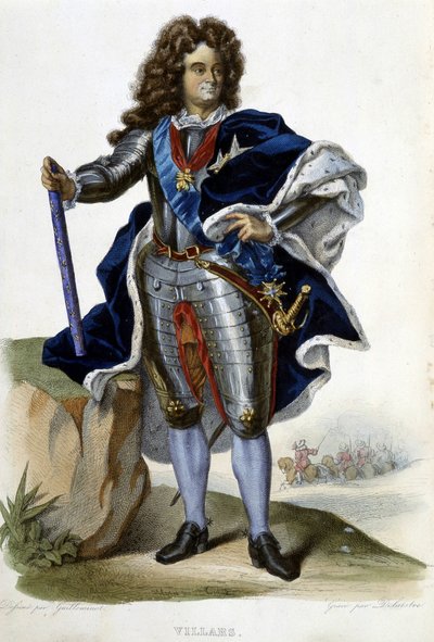 Retrato de Louis Claude Hector Duke of Villars, marechal de França (1653-1734) - em "Le Plutarque francais", ed. Langlois, Paris de Unknown artist