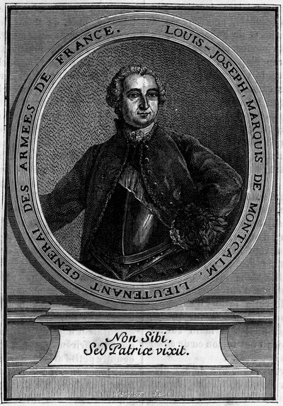 Retrato de Louis Joseph Marquis de Montcalm (1712-1759) tenente-general das Armas da França, famoso por sua conquete do Québec. de Unknown artist