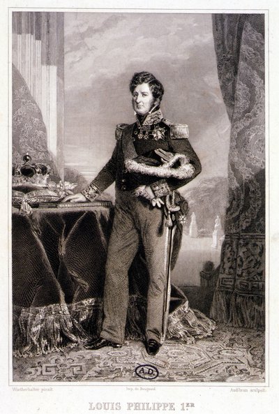 Retrato de Louis Philippe 1, Rei dos Franceses - gravura de Unknown artist