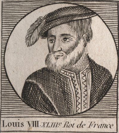 Retrato de Louis VIII (1187-1226) dit le Lion, roi de France - Louis VIII the Lion (1187-1226) King of France de 1223 a 1226 - gravura de "Instruction sur l