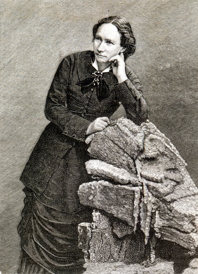 Retrato de Louise Michel (1830 - 1905) durante sua deportação para Nouméa, Nova Caledônia. 1873-1880. Gravura. de Unknown artist