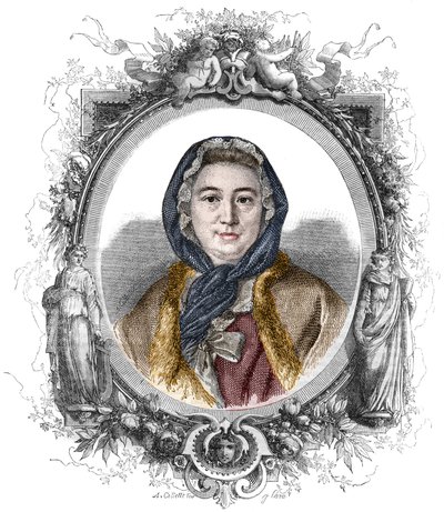 Retrato de Madame Geoffrin, nee Marie-Therese (Marie-Therese) Rodet (1699-1777) - Gravura de 1858 de Unknown artist