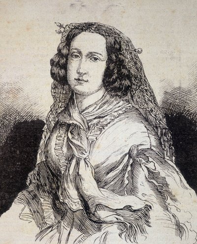 Retrato de Madame Marceline Desbordes-Valmore (Desbordes Valmore) (1786 - 1859), escritora francesa - em "Les Contemporains", n.d. final do século XIX. de Unknown artist
