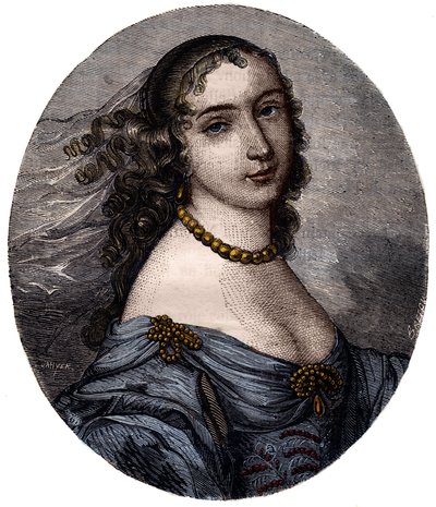 Retrato de Marguerite Hessein, Madame de la Sabliere (1636-1693) Salonniere Francês. Gravura do século XIX. de Unknown artist