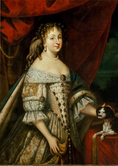 Retrato de Maria Giovanna Battista di Savoia Nemours (Marie Jeanne Baptiste de Savoie-Nemours) (Savoie Nemours) (1644-1724), esposa de Carlo Emanuele II (1634-1675) (Charles Emmanuel de Savoy) Pintura anónima. Século XVII Turim, palácio real - Retrato de Unknown artist