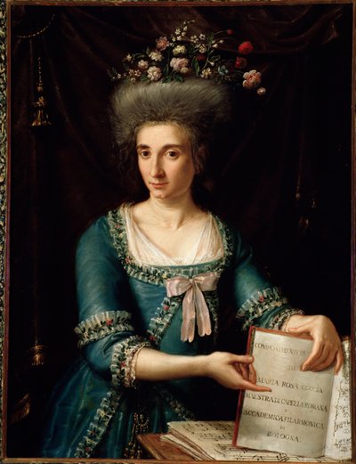 Retrato de Maria Rosa Coccia (1759-1833) italiana harpsicordista e compositora de pintura anônima. 1800 ca. Bolonha, museo civico bibliografico de Unknown artist