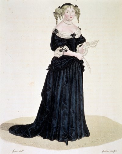 Retrato de Marie de Rabutin-Chantal (Rabutin Chantal), Marquise de Sevigne dit Madame de Sevigne (1626-1696), mulher de letras. Gravura de coleção particular de Unknown artist