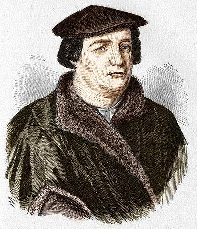 Retrato de Martinho Lutero, teólogo protestante alemão e reformador. de Unknown artist