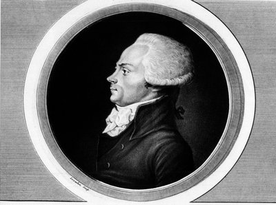 Retrato de Maximiliano por Robespierre (1758-1794), membro dos Estados Gerais e representante de Paris na Convenção Nacional. in "Collection complete des tableaux historiques de la revolution francaise, en trois volumes". 1804. de Unknown artist