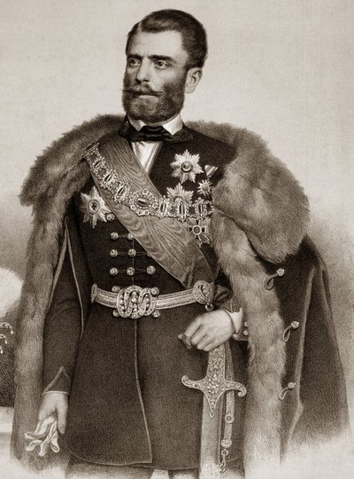 Retrato de Michel III Obrenovic 1823-1868 Príncipe da Sérvia - Mihailo Obrenovic III Príncipe da Sérvia de Unknown artist