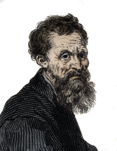 Retrato de Michelangelo Buonarroti escultor italiano - Retrato de Michelangelo Buonarroti este Michel Ange (Michelangelo ou Michelangelo de Unknown artist