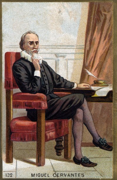 Retrato de Miguel Cervantes Saavedra, conhecido em francês Cervantes (1547 - 1616) escritor espanhol. Cromolitografia do século XIX. Retrato de Miguel Cervantes Saavedra, conhecido em francês Cervantes (1547 - 1616) Escritor espanhol. Cromolitografia do sé de Unknown artist