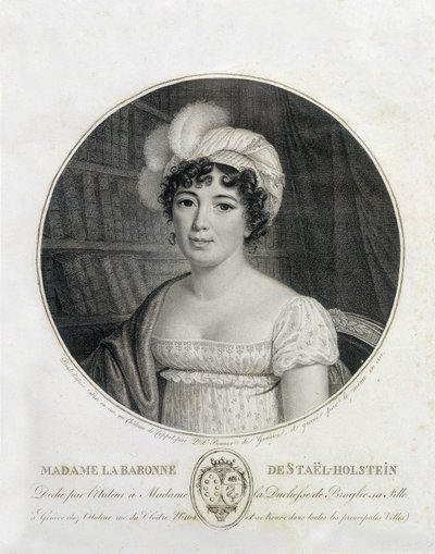 Retrato de Mme de Staël - gravura de Unknown artist